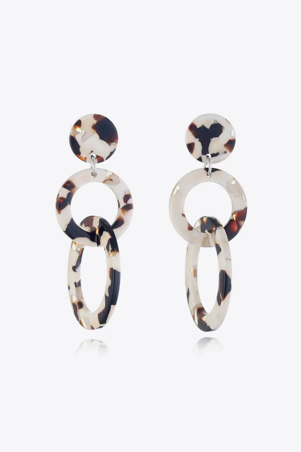Acrylic Double-Hoop Earrings by Trendsi