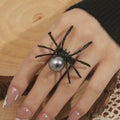 Halloween Spider Pearl Ring by Trendsi