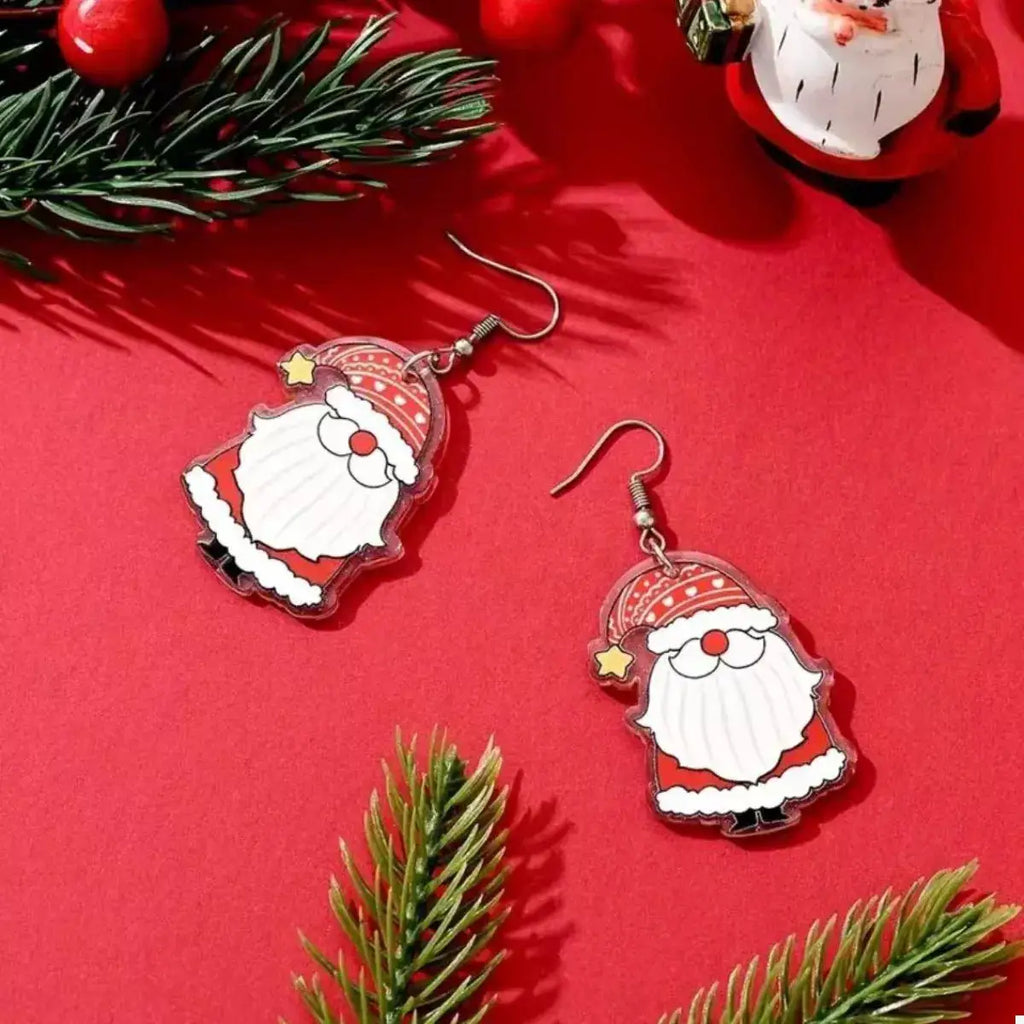 Christmas Santa Claus Dangle Earrings by Trendsi