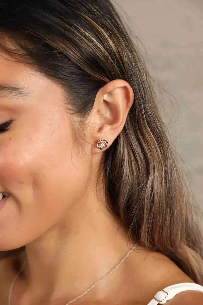 Adored Moissanite Flower 925 Sterling Silver Earrings by Trendsi