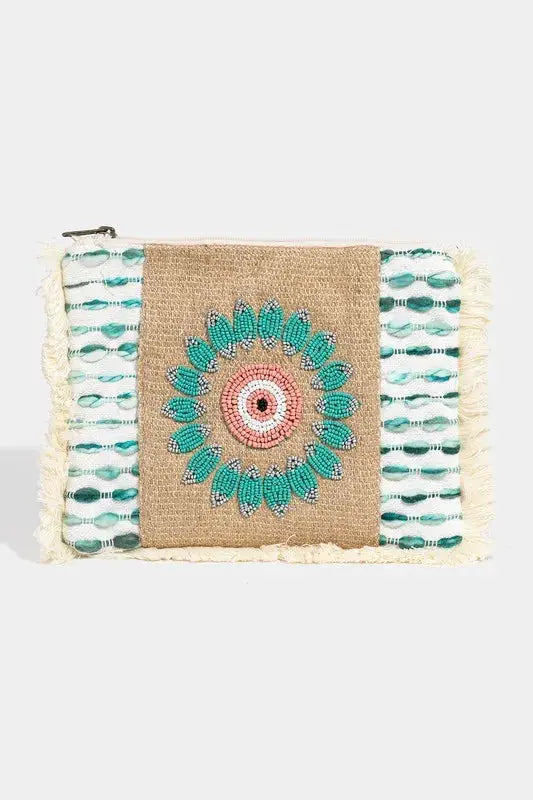 Fame Evil Eye Fringe Cosmetic Bag by Trendsi