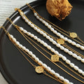 Titanium Steel Three-Layered Pearl Bracelet by Trendsi