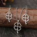 Lucky Clover Alloy Earrings and Necklace Jewelry Set by Trendsi
