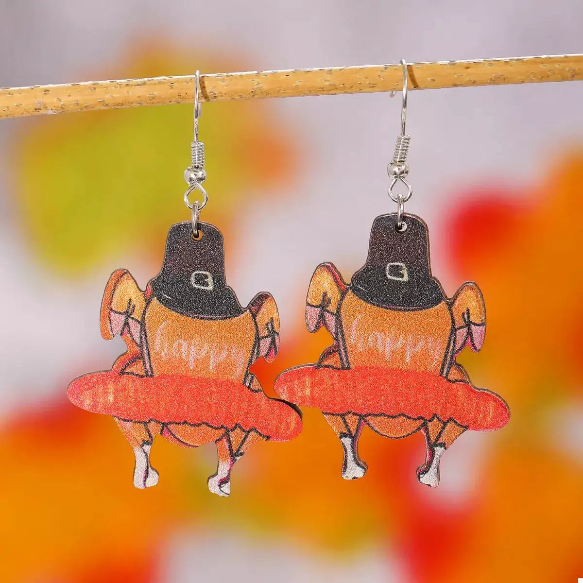 Thanksgiving Turkey Dangle Earrings by Trendsi