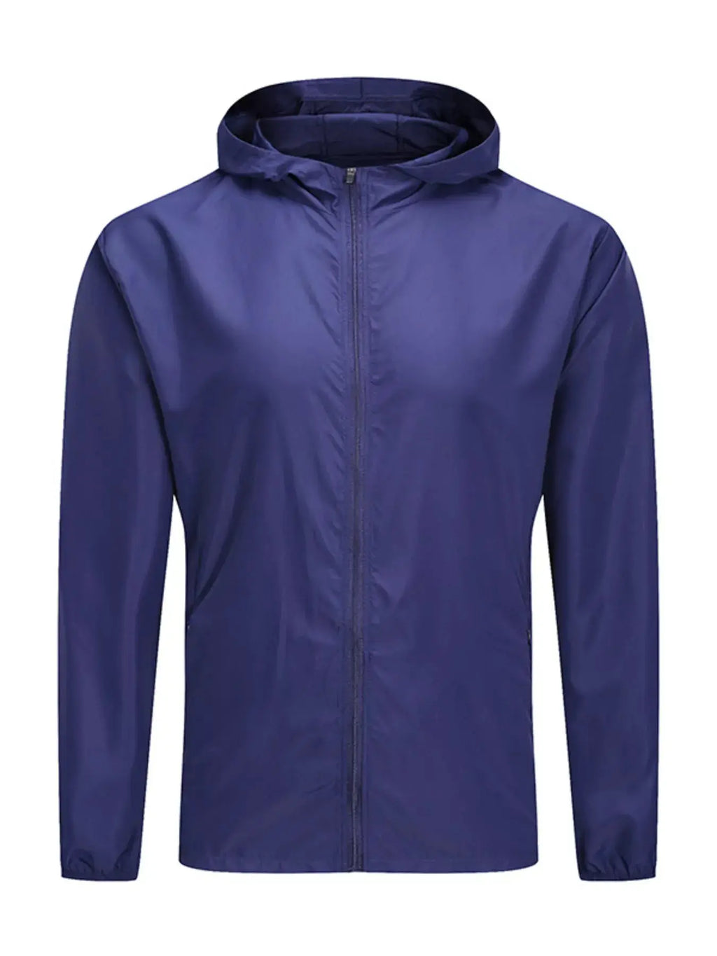 Men's Plus Size Zip Up Long Sleeve Hooded Jacket by Trendsi