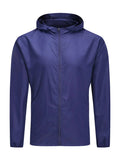 Men's Plus Size Zip Up Long Sleeve Hooded Jacket by Trendsi