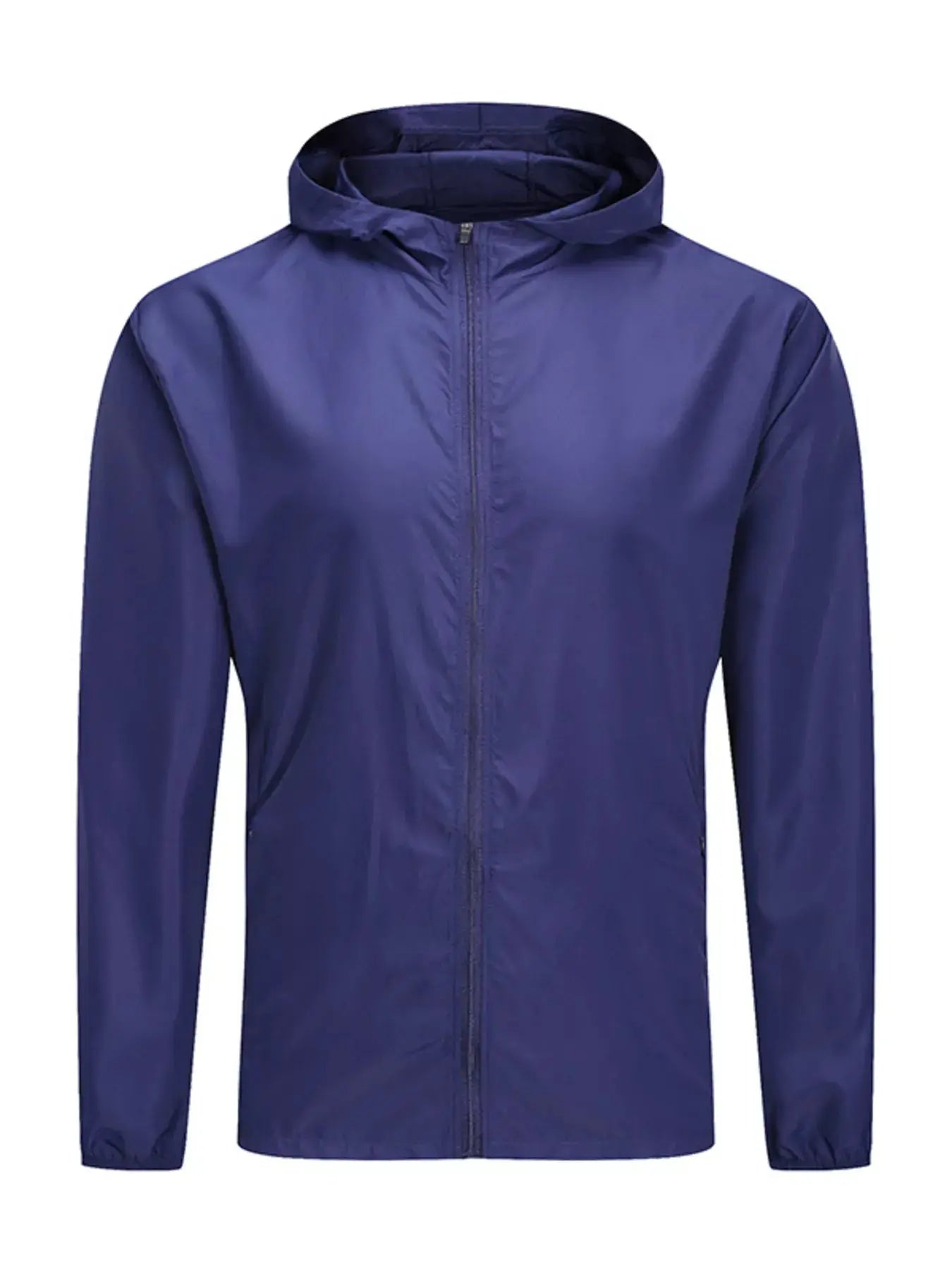 Men's Plus Size Zip Up Long Sleeve Hooded Jacket by Trendsi