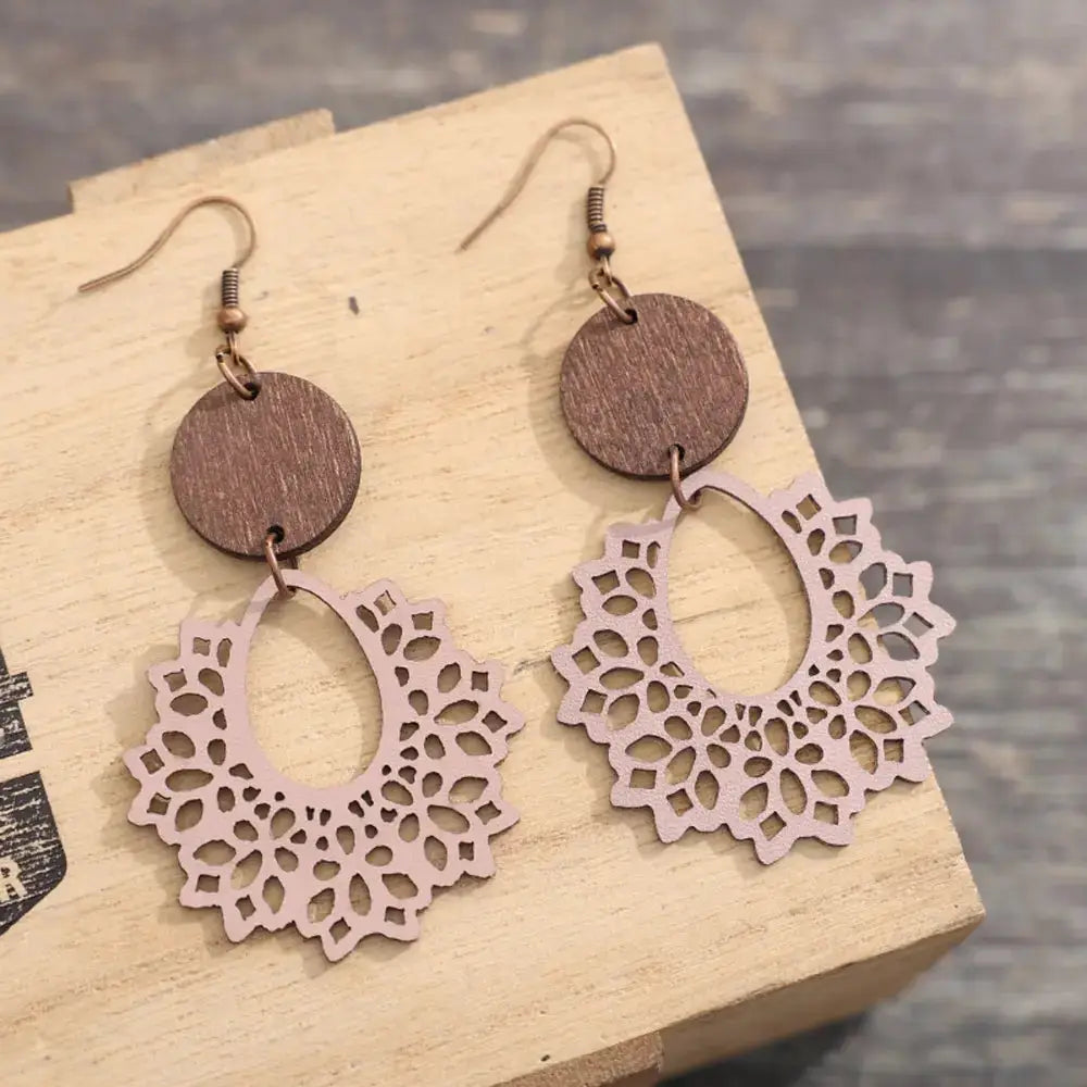 Geometric Cutout Dangle Earrings by Trendsi
