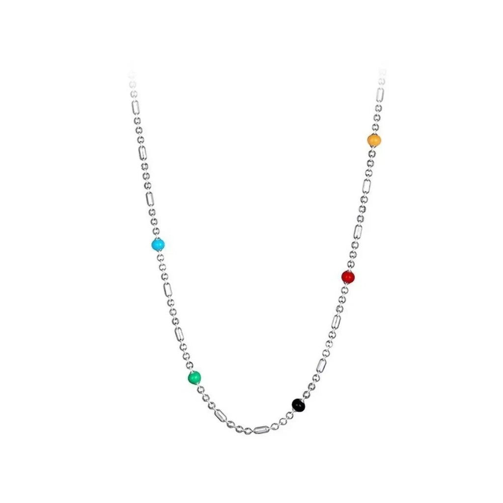 925 Sterling Silver Bead Necklace by Trendsi