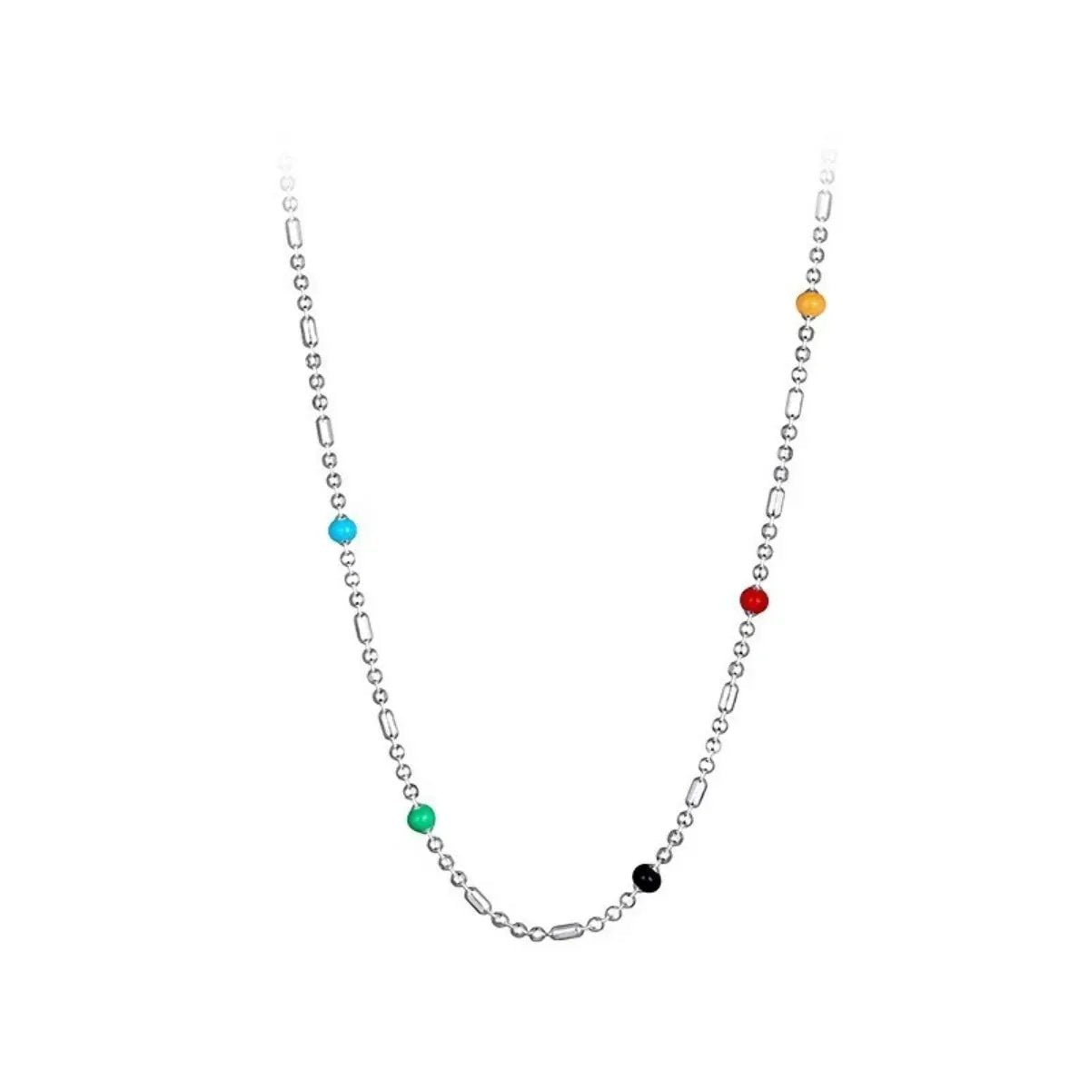 925 Sterling Silver Bead Necklace by Trendsi