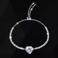 2 Carat 925 Sterling Silver Moissanite Chain Heart Bracelet by Trendsi