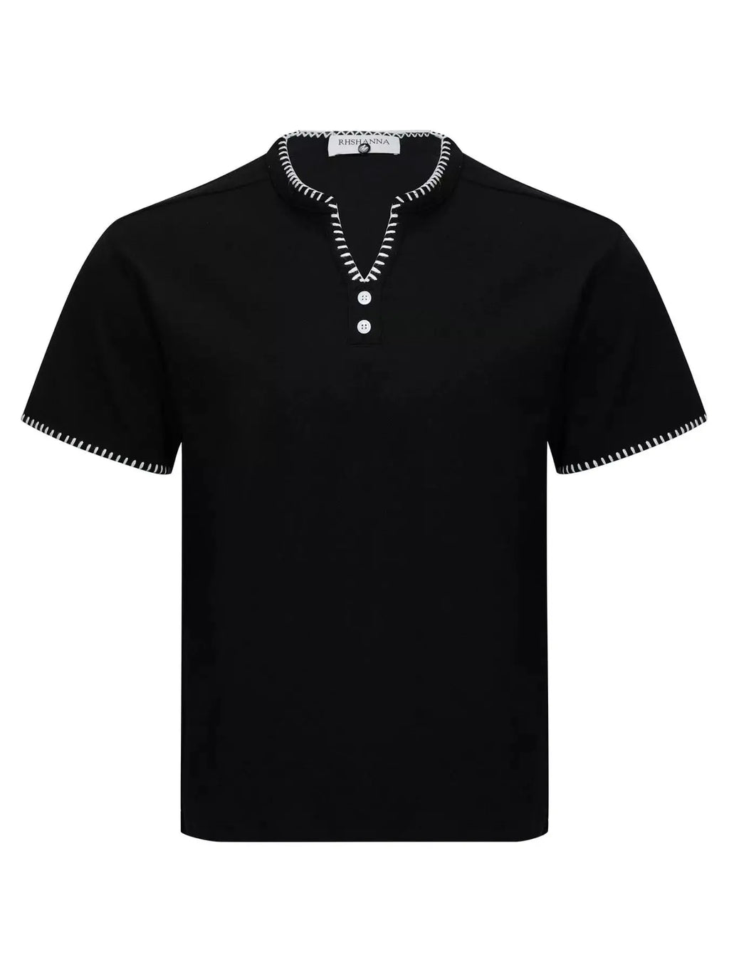 Men's Notched Short Sleeve Top by Trendsi