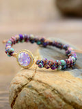 Imperial Jasper Beaded Bracelet by Trendsi