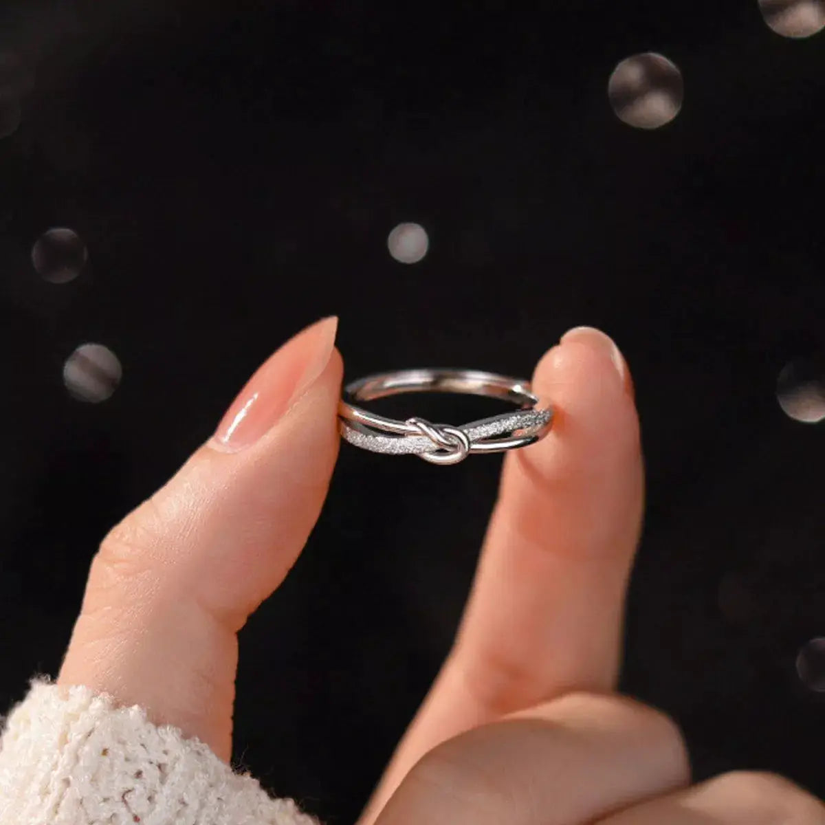 925 Sterling Silver Knot Ring by Trendsi