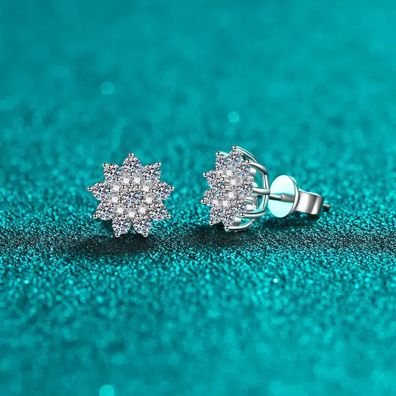 925 Sterling Silver Moissanite Zircon Stud Earrings by Trendsi