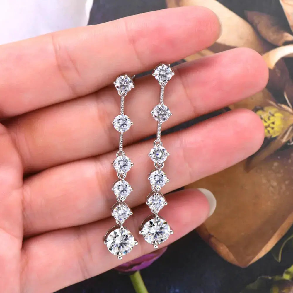 4 Carat Moissanite 925 Sterling Silver Earrings by Trendsi