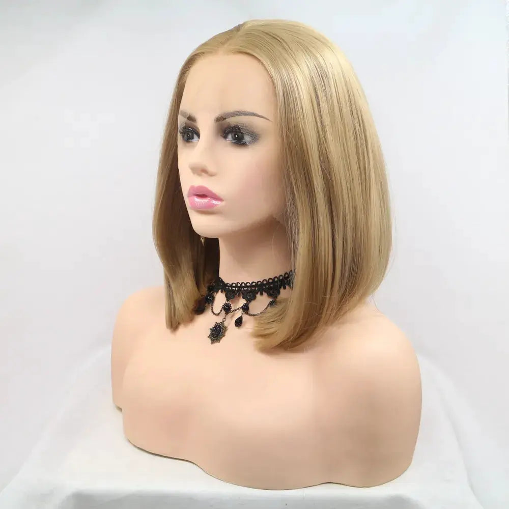 13*3" Lace Front Wigs Synthetic Mid-length Straight 12" 130% Density by Trendsi