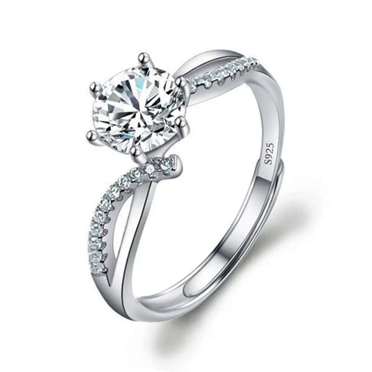1 Carat Moissanite 925 Sterling Silver Ring by Trendsi