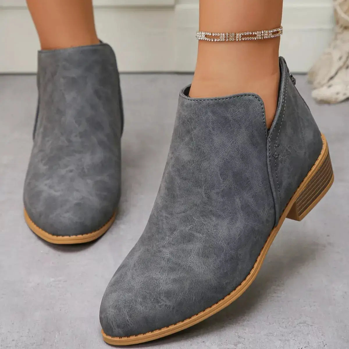 Point Toe Block Heels Boots by Trendsi