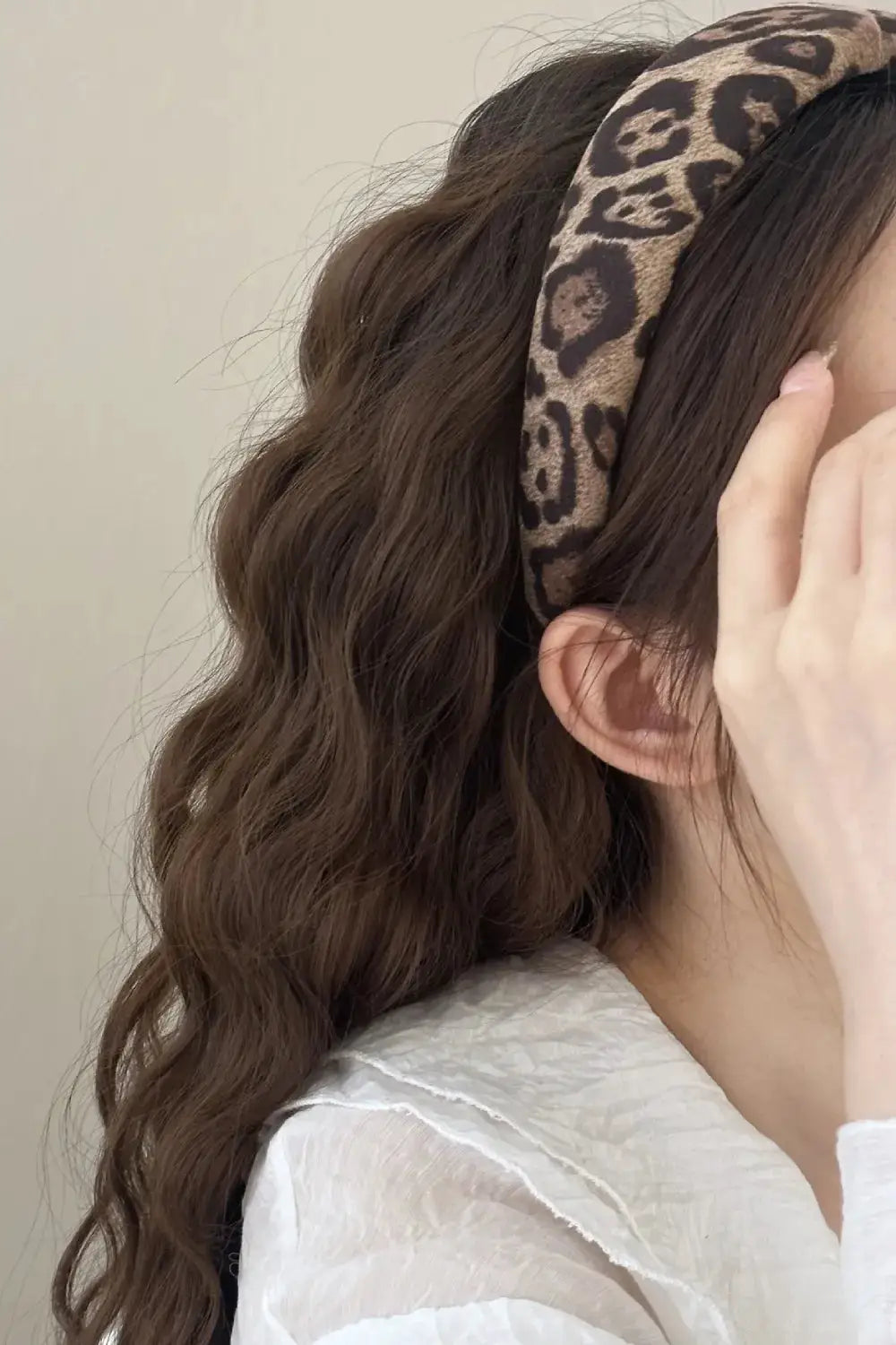 Leopard Polyester Wide Headband by Trendsi