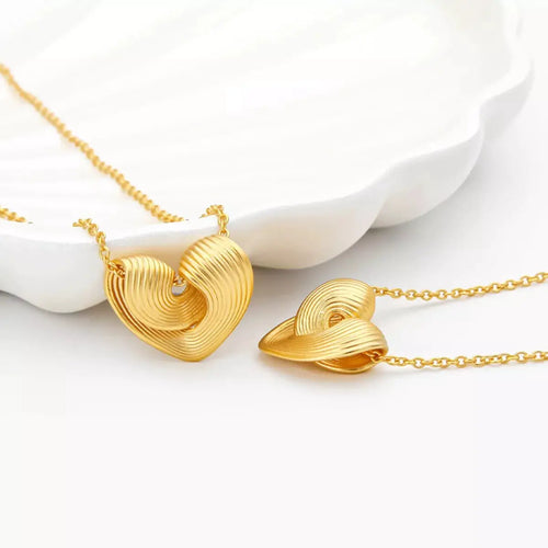 18K Gold-Plated Heart Pendant Necklace by Trendsi