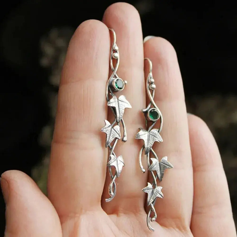 Ivy Leaf Alloy Dangle Earrings by Trendsi