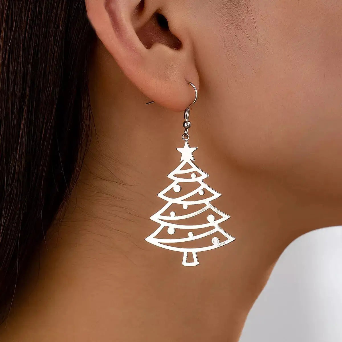 Christmas Tree Dangle Earrings by Trendsi