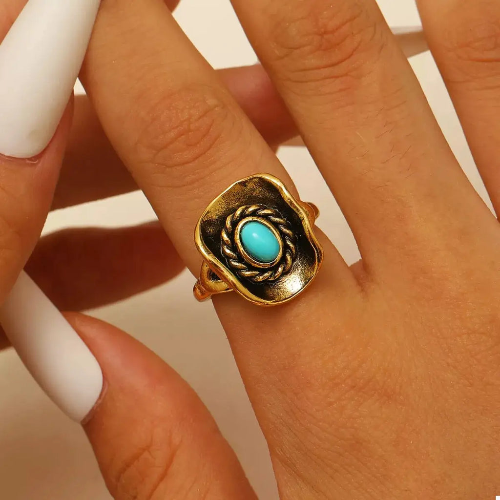 4 Piece Vintage Western Style Bull Head Rings by Trendsi