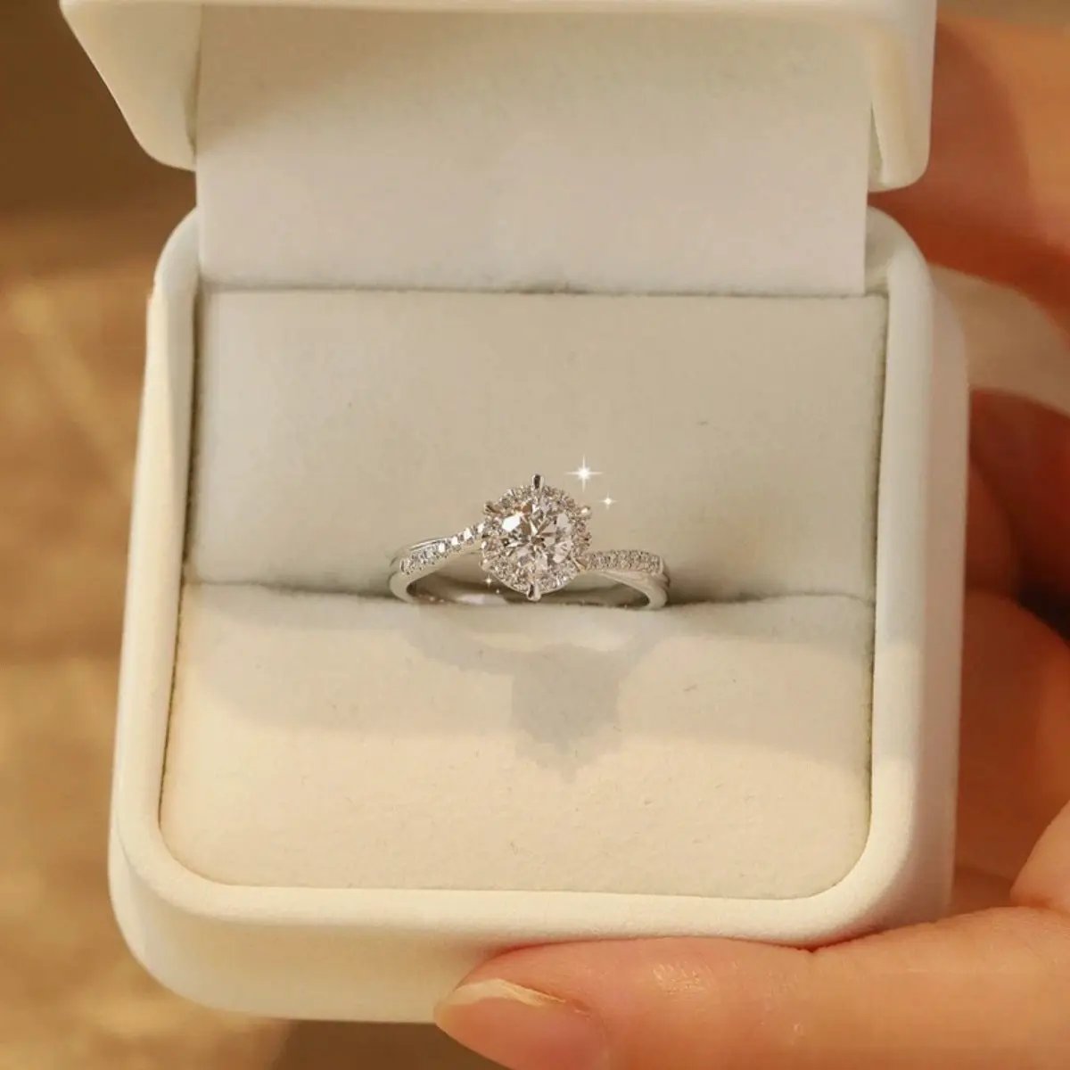 1 Carat Moissanite 925 Sterling Silver Ring by Trendsi