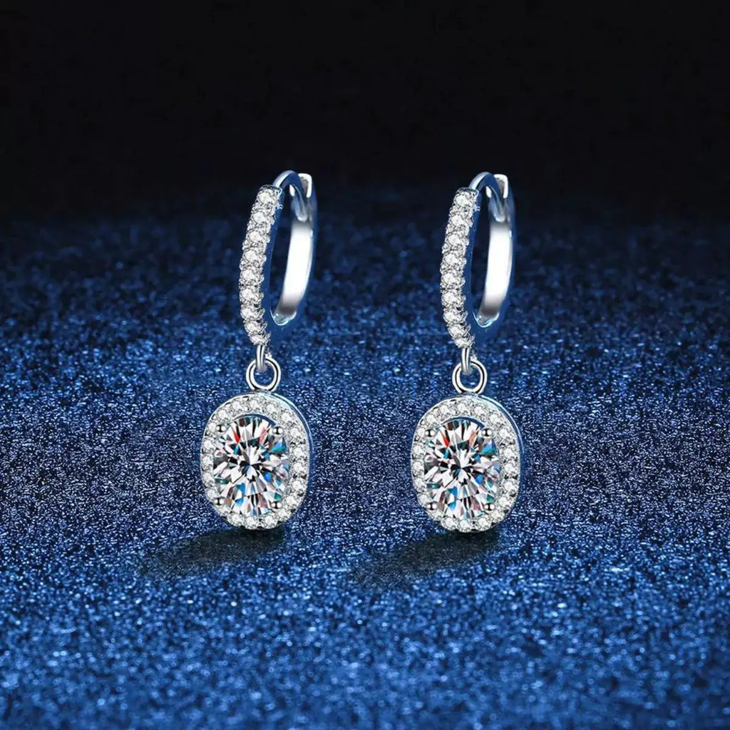 1 Carat Moissanite 925 Sterling Silver Drop Earrings by Trendsi