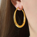18K Gold-Plated Hoop Earrings by Trendsi