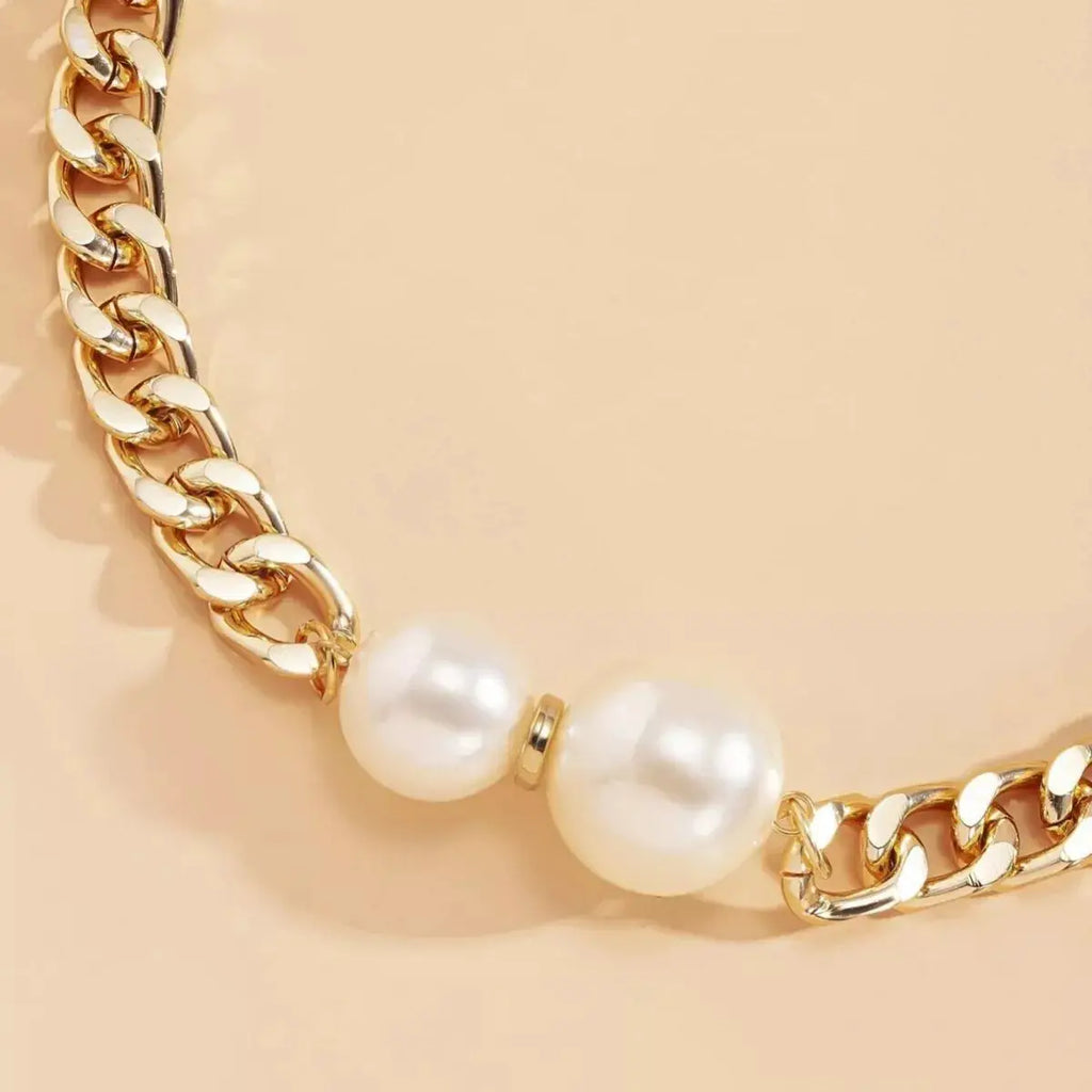 18K Gold-Plated Pearl Necklace by Trendsi