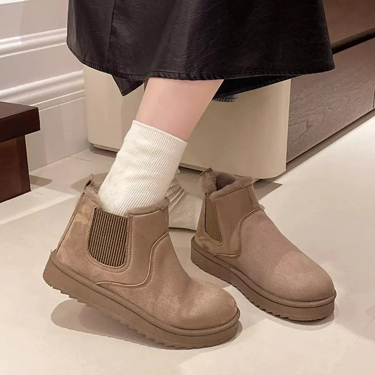 Round Toe Platform Boots by Trendsi