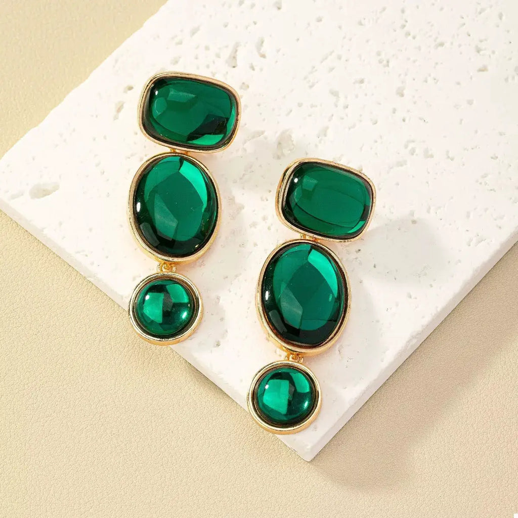 18K Gold-Plated Alloy Resin Drop Earrings by Trendsi