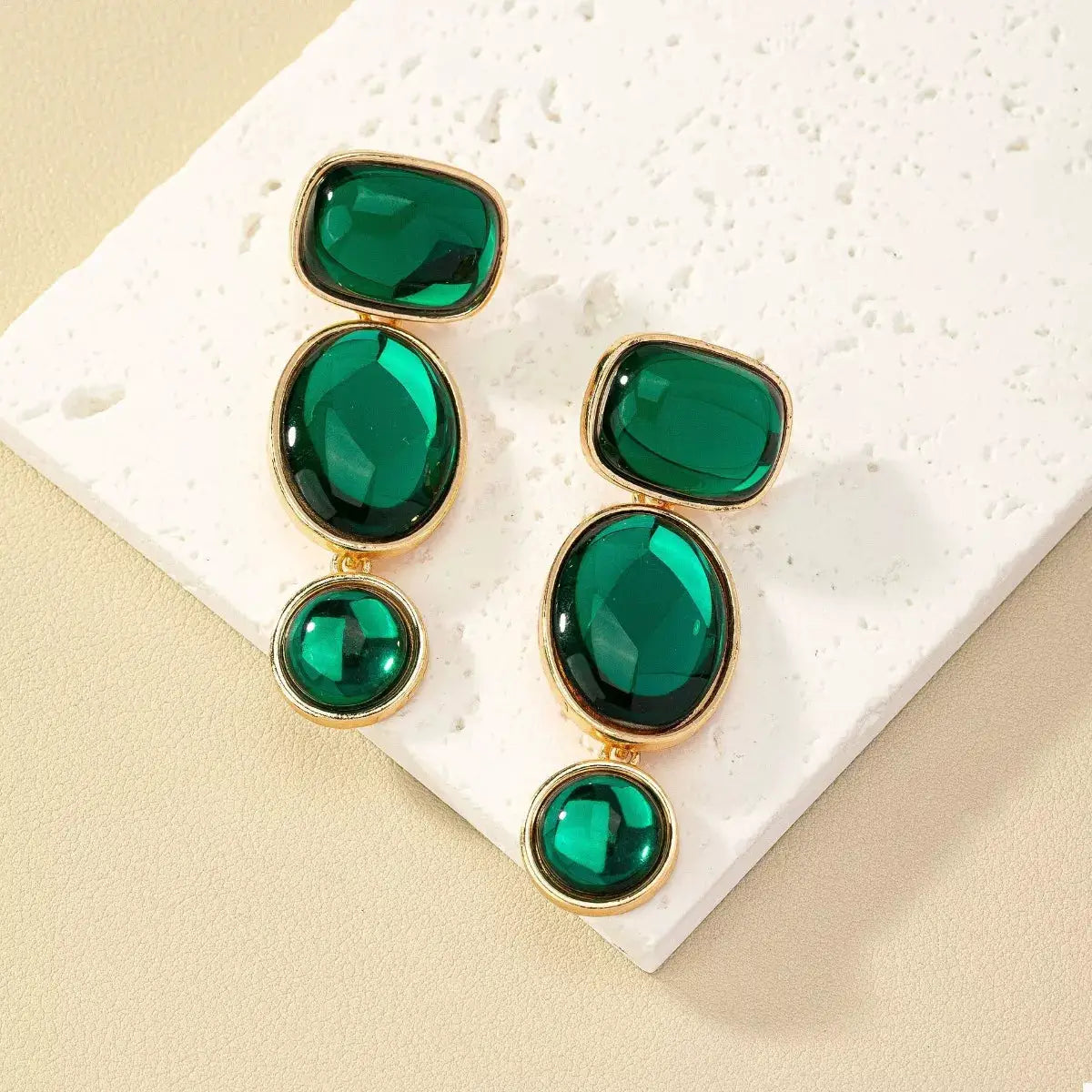 18K Gold-Plated Alloy Resin Drop Earrings by Trendsi
