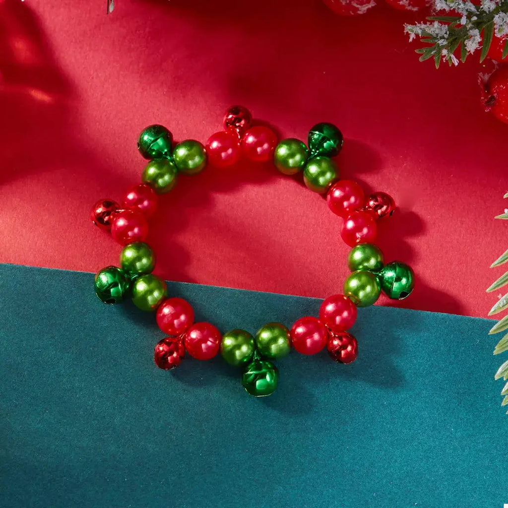 Christmas Holiday Beaded Bell Bracelet by Trendsi