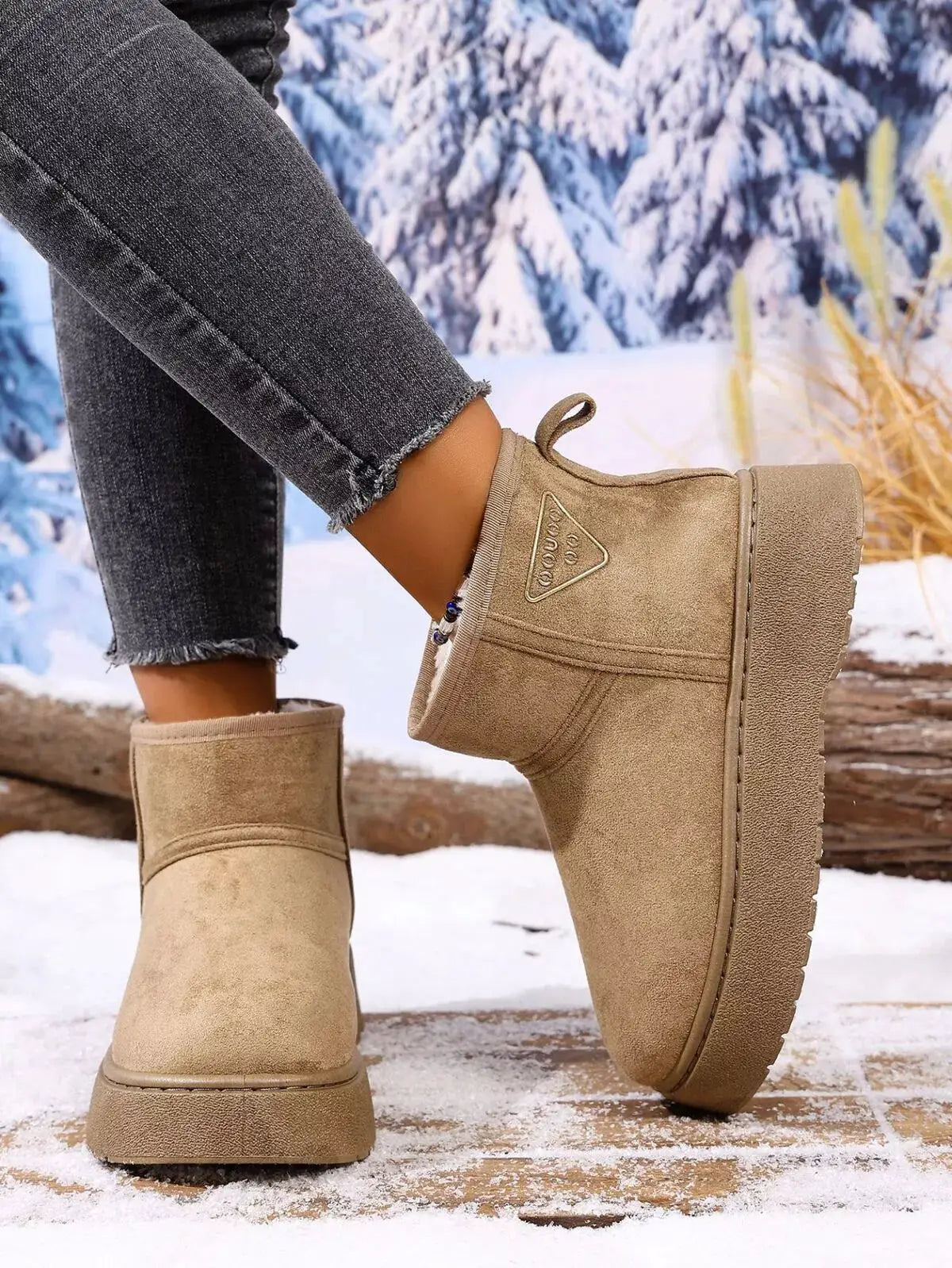 Round Toe Platform Boots by Trendsi