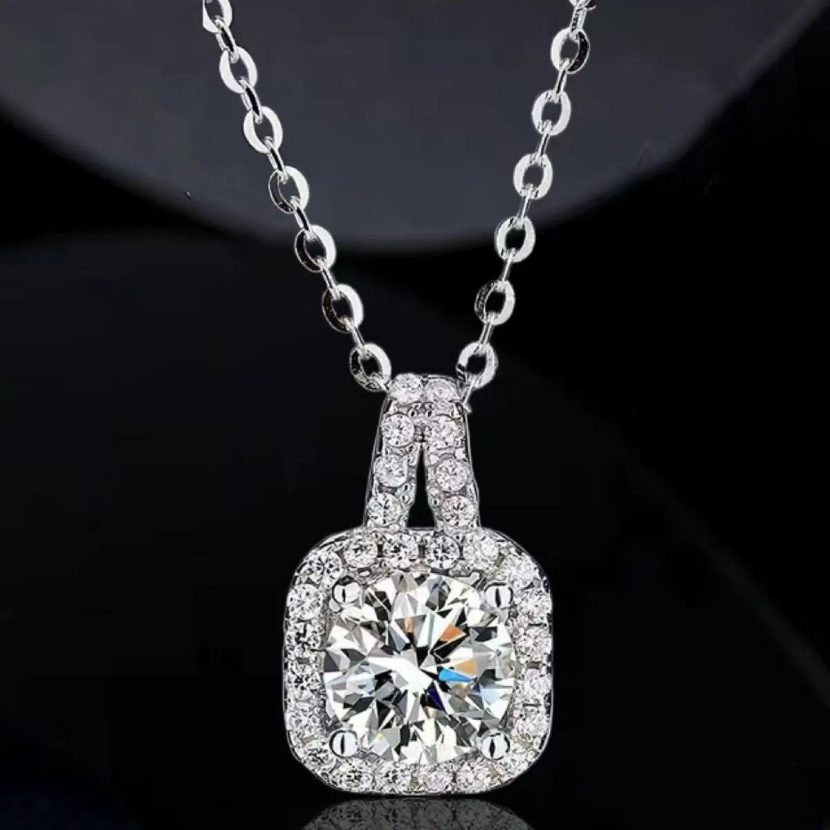 1 Carat Moissanite 925 Sterling Silver Pendant Necklace by Trendsi