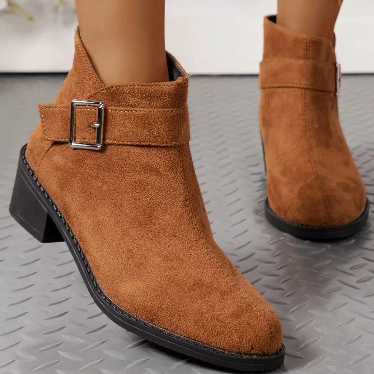 Point Toe Block Heels Boots by Trendsi