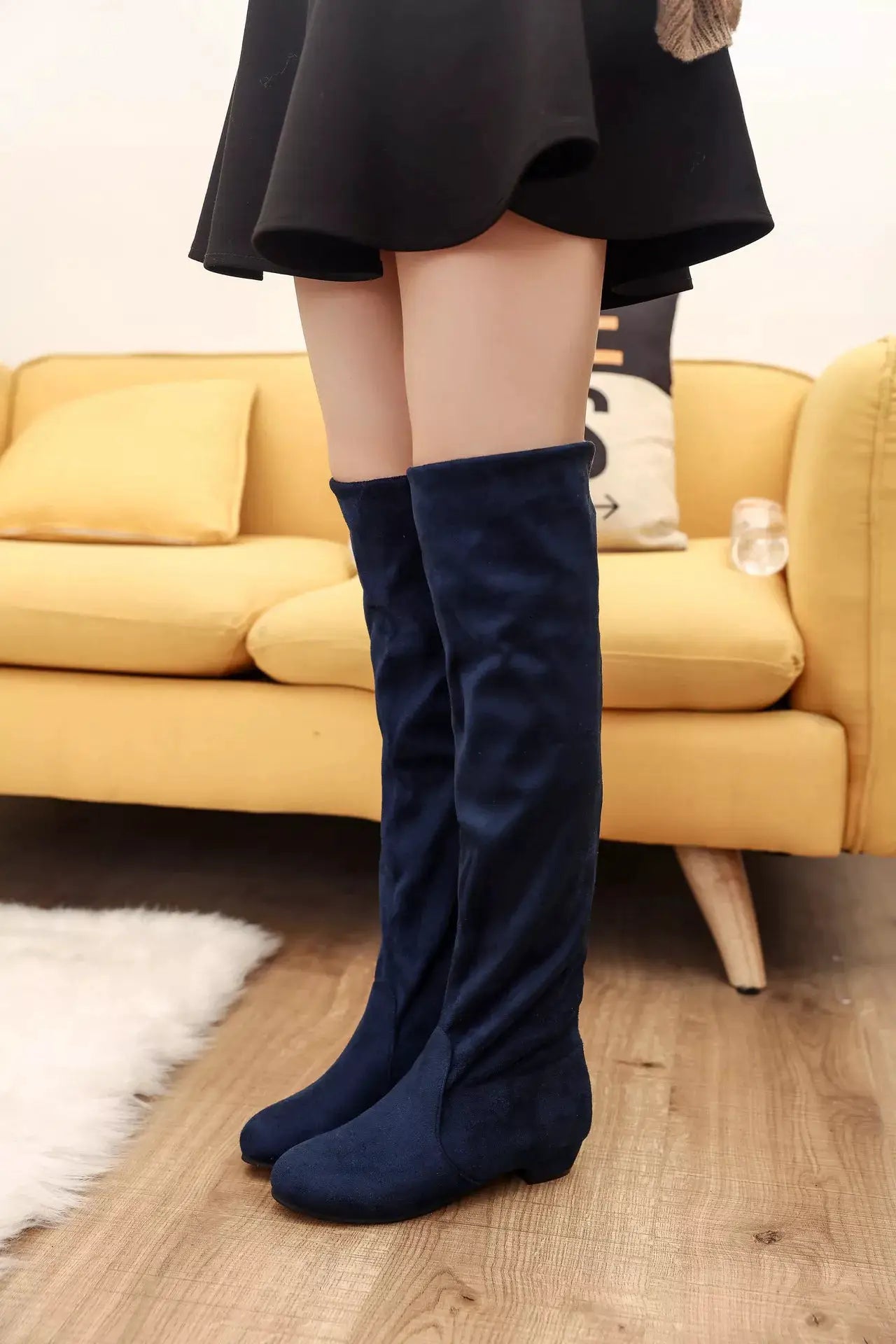 Round Toe Block Heels Boots by Trendsi