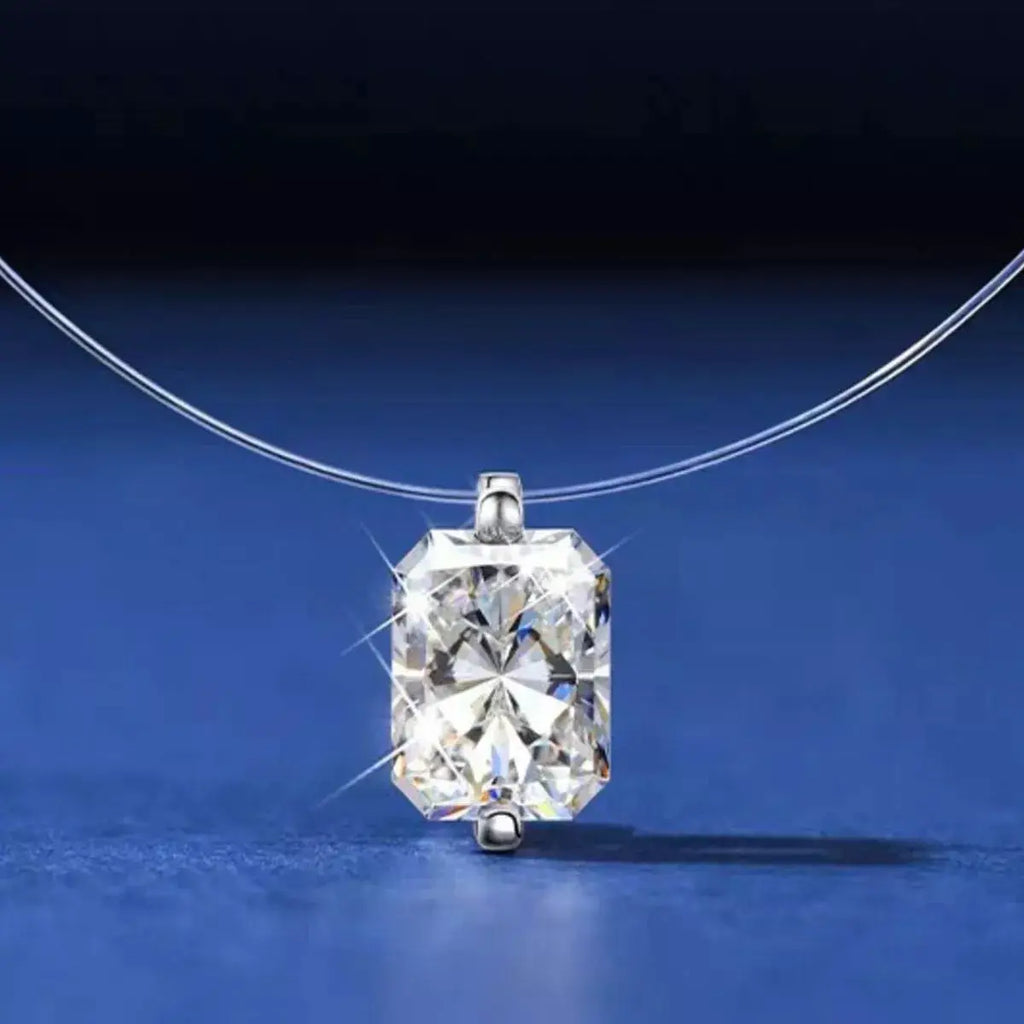 1 Carat Moissanite 925 Sterling Silver Necklace by Trendsi