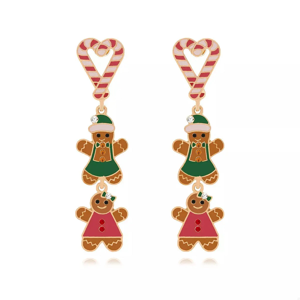 Christmas Gingerbread Man Dangle Earrings by Trendsi