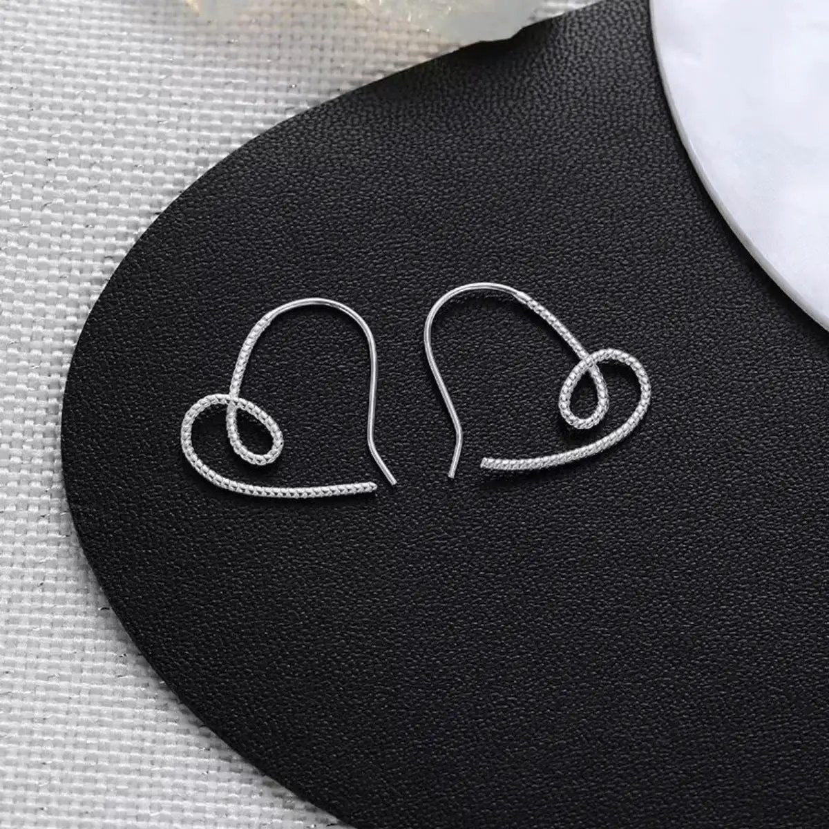 Heart-Shaped Dangle Earrings by Trendsi