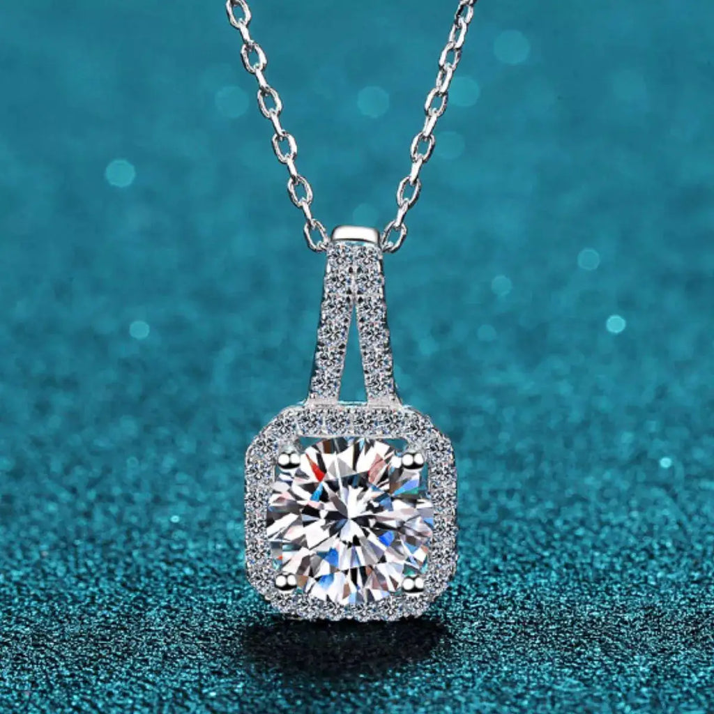 5 Carat Moissanite 925 Sterling Silver Pendant Necklace by Trendsi