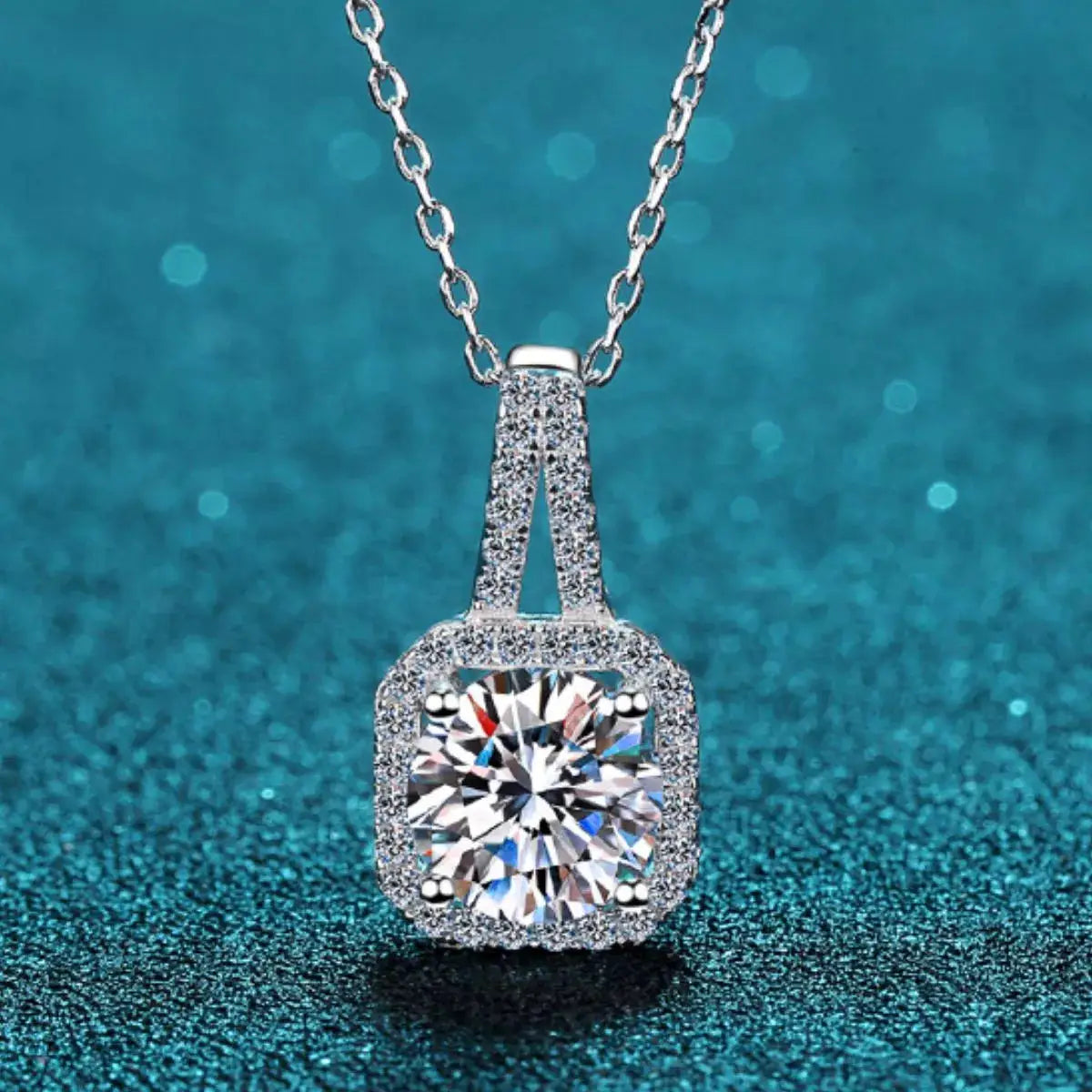 5 Carat Moissanite 925 Sterling Silver Pendant Necklace by Trendsi