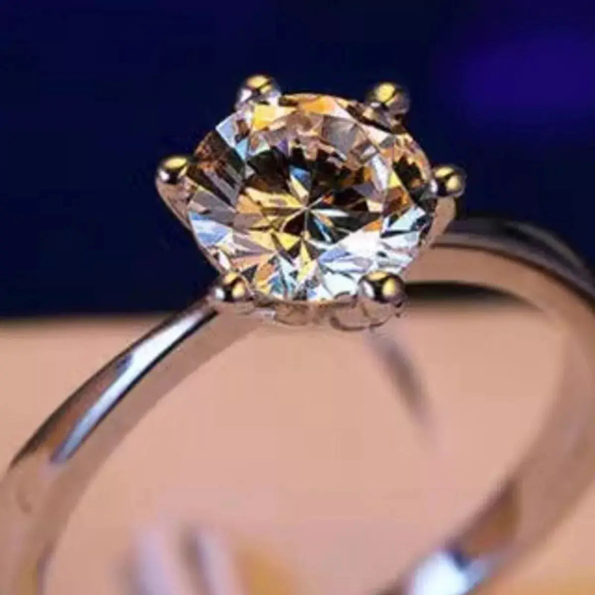 5 Carat 925 Sterling Silver Moissanite Ring by Trendsi