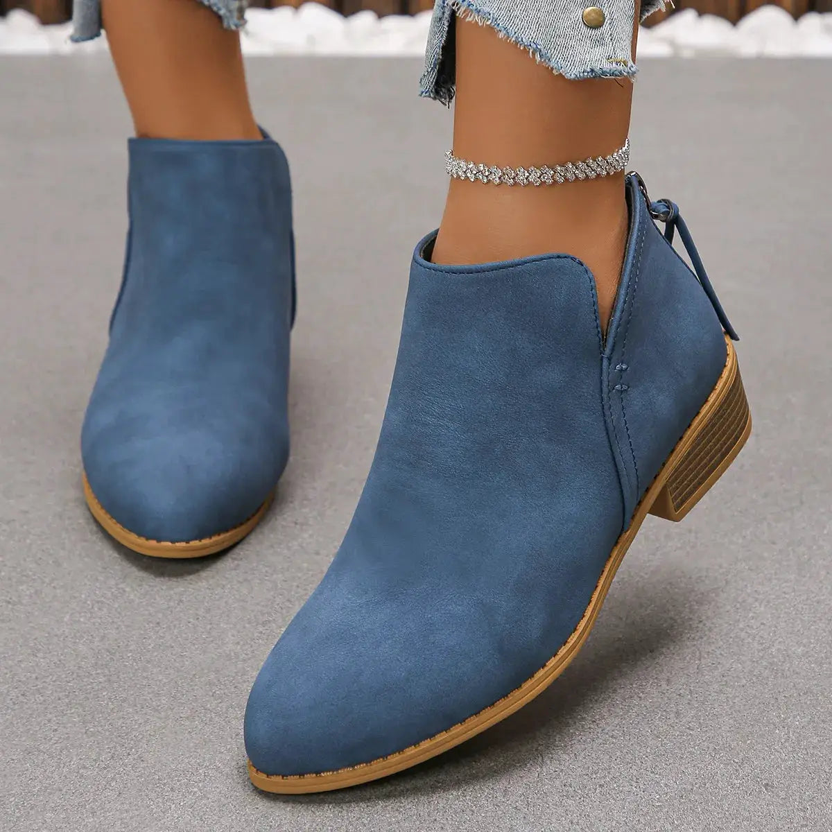Classic Block Heel Ankle Boots by Trendsi
