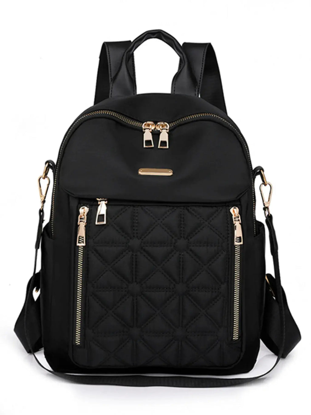 Quilted Oxford Cloth Backpack Bag by Trendsi