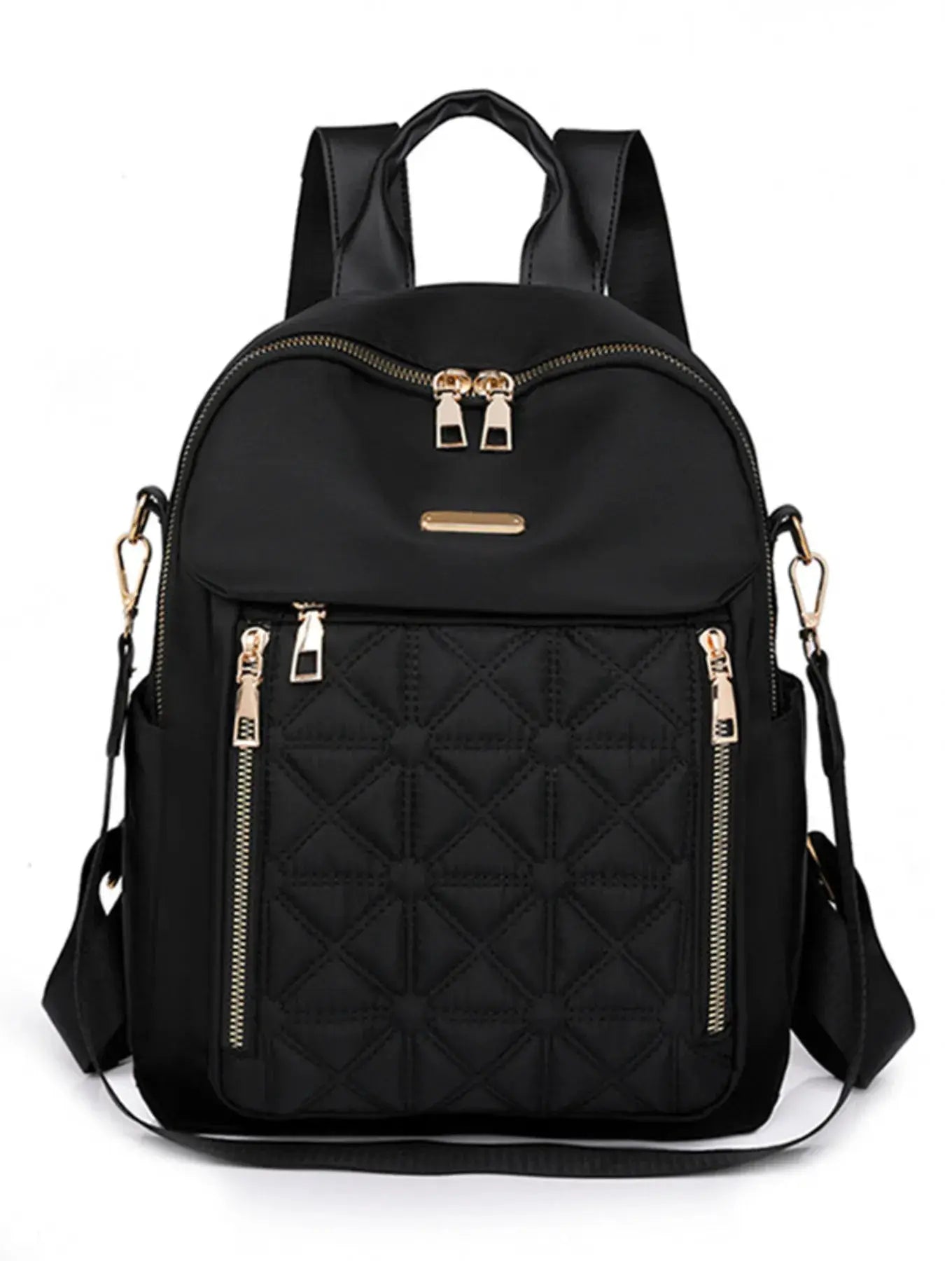 Quilted Oxford Cloth Backpack Bag by Trendsi