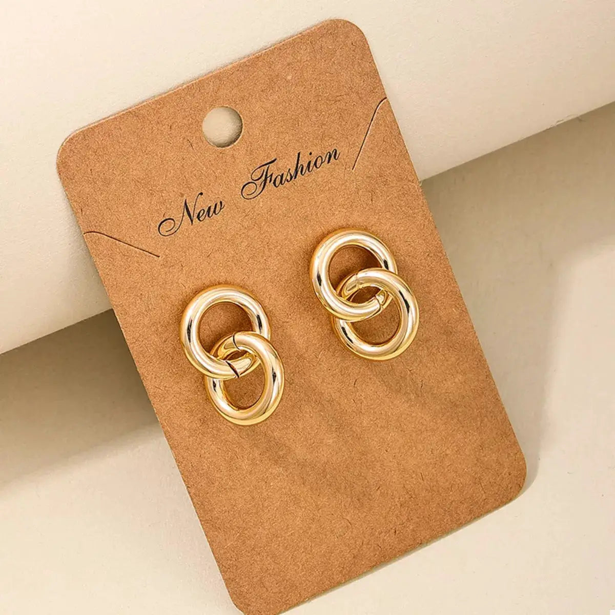 Interlocked Chain Link Stud Earrings by Trendsi